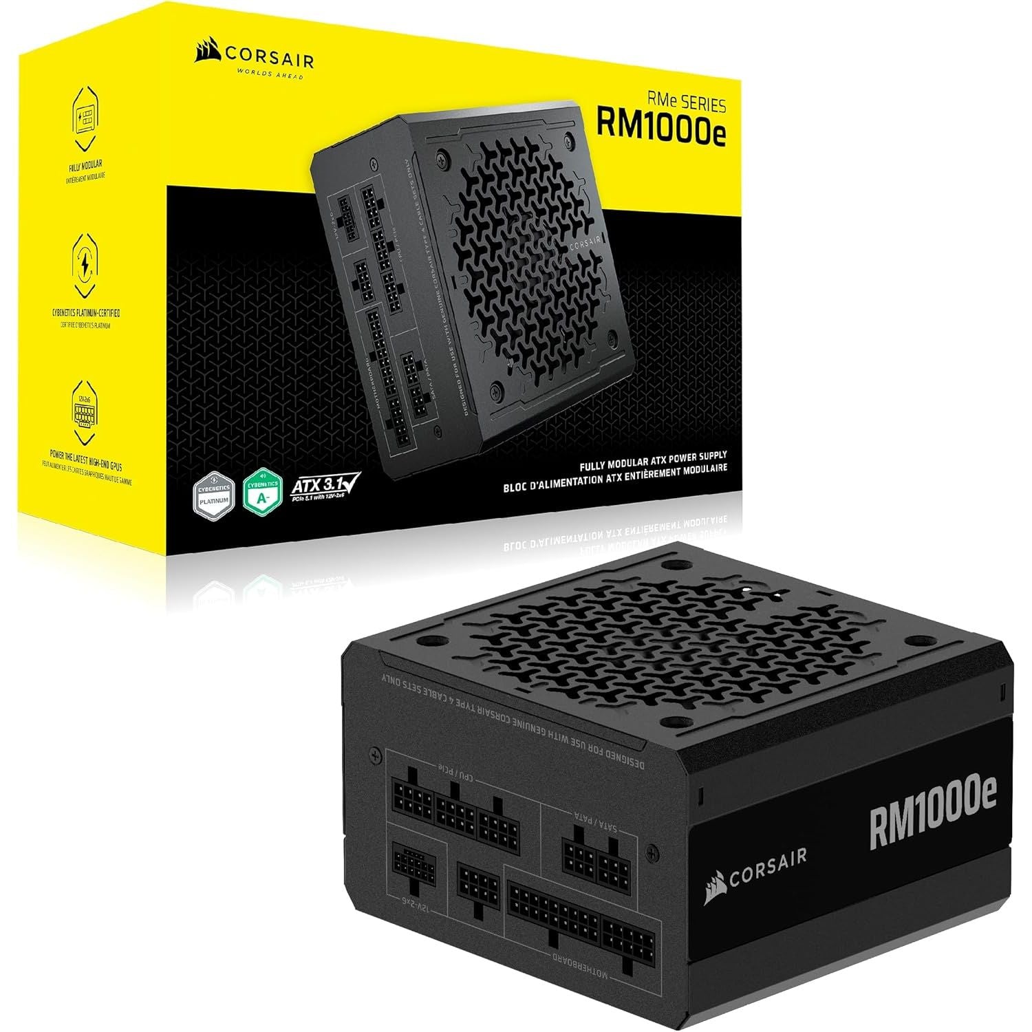 Buy CORSAIR,CORSAIR RM1000e (2025) Fully Modular Low-Noise ATX Power Supply with 12V-2x6 Cable – ATX 3.1 & PCIe 5.1 Compliant, Cybenetics Gold Efficiency, 105°C-Rated Capacitors, Modern Standby Mode – Black - Gadcet UK | UK | London | Scotland | Wales| Near Me | Cheap | Pay In 3 | Computer Power Supplies